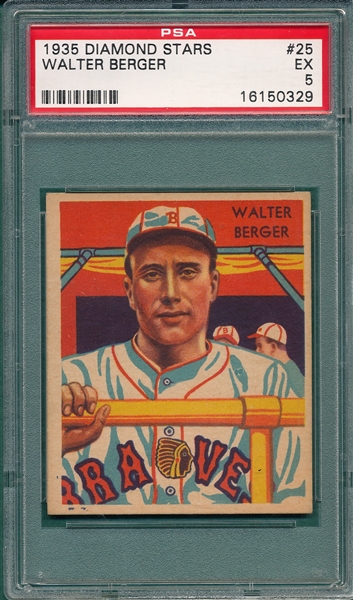 1934-36 Diamond Stars #25 Walter Berger PSA 5