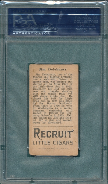 1912 T207 Delehanty Recruit Little Cigars PSA 1