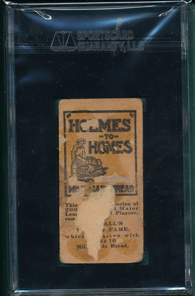 1916 Holmes To Holmes #169 Geo Stallings SGC Authentic *Only One Graded* 