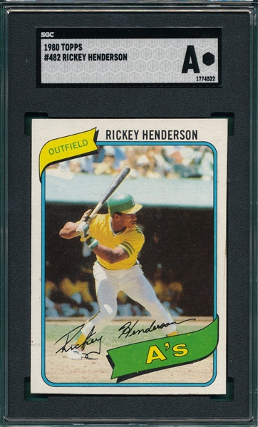 1980 Topps #482 Rickey Henderson SGC Authentic *Rookie*