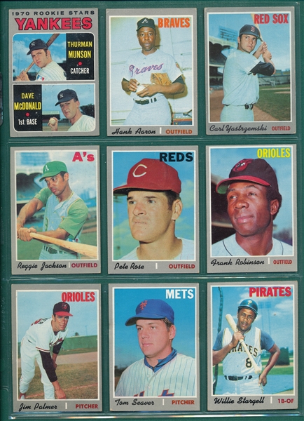 1970 Topps Lot of (504) W/ Munson, Rookie, Jackson & Aaron