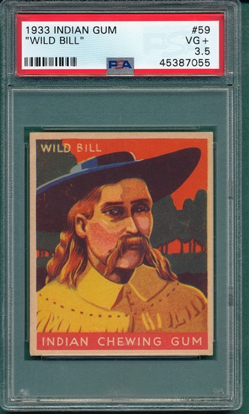 1933 Indian Gum #59 Wild Bill PSA 3.5