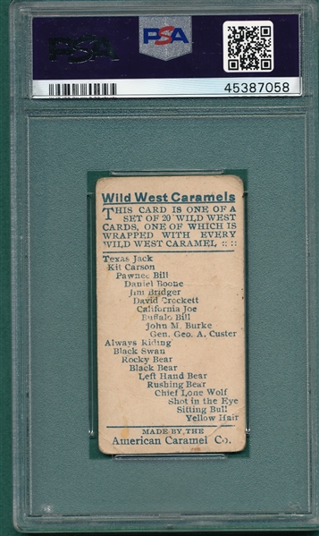 1910 E49 Custer & Sittin Bull American Caramel Co., Lot of (2) PSA 