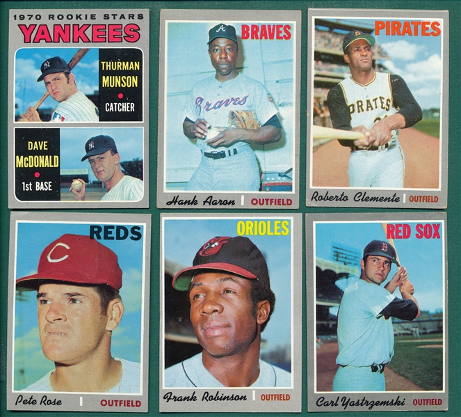 1970 Topps Lot of (640) W/ Munson, Rookie, Clemente & Aaron