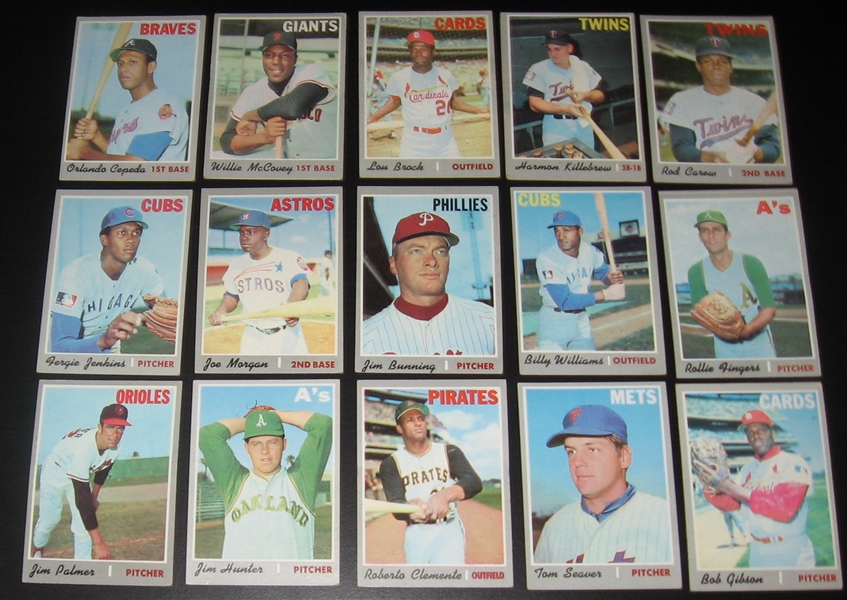 1970 Topps Lot of (640) W/ Munson, Rookie, Clemente & Aaron