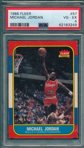 1986 Fleer Basketball #57 Michael Jordan PSA 4 *Rookie*