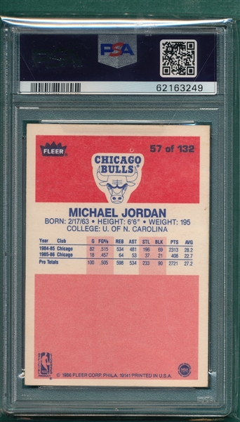 1986 Fleer Basketball #57 Michael Jordan PSA 4 *Rookie*