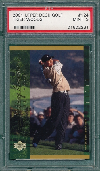2001 Upper Deck Golf #124 Tiger Woods PSA 9 *MINT*