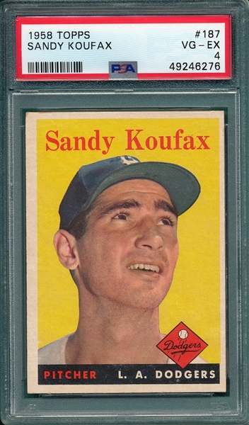 1958 Topps #187 Sandy Koufax PSA 4
