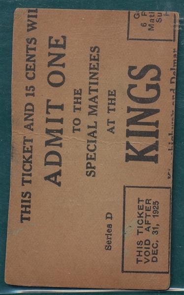 1922 E120 Aaron Ward American Caramel, *Kings Ad Sheet Back*