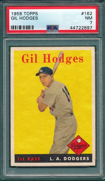 1958 Topps #162 Gil Hodges PSA 7