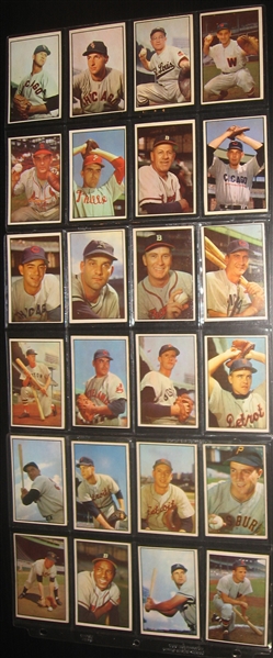 1953 Bowman Color Lot of (80) W/ Durocher, Slaughter & Roberts