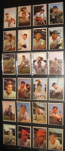 1953 Bowman Color Lot of (80) W/ Durocher, Slaughter & Roberts