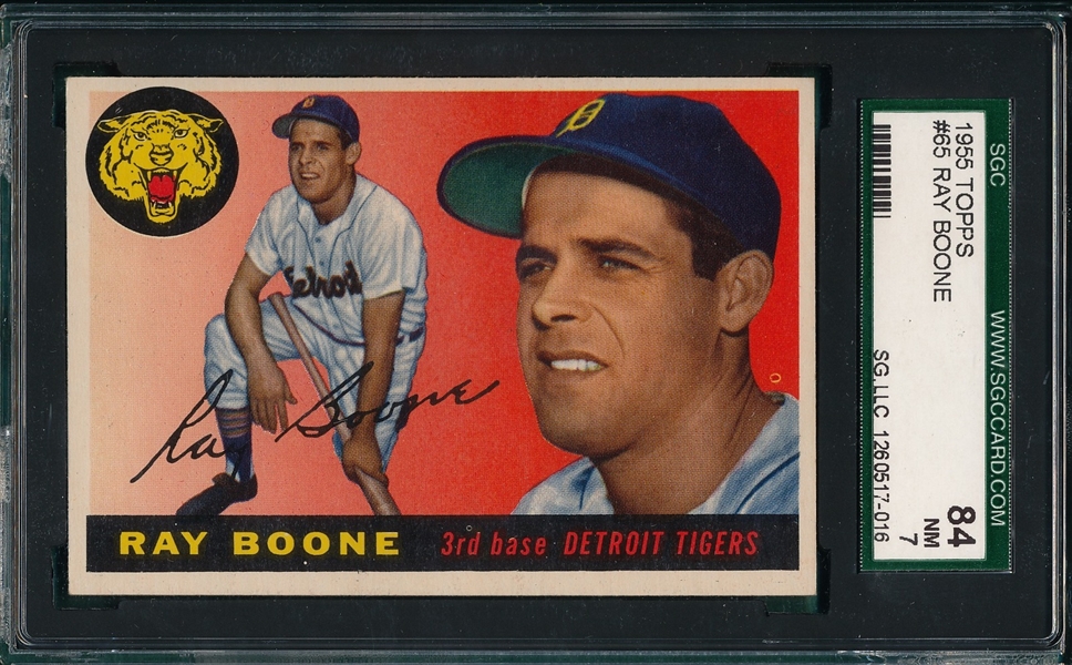 1955 Topps #65 Ray Boone SGC 84