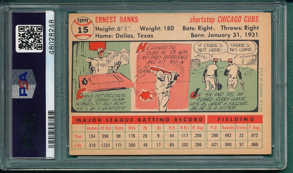 1956 Topps #15 Ernie Banks PSA 4 