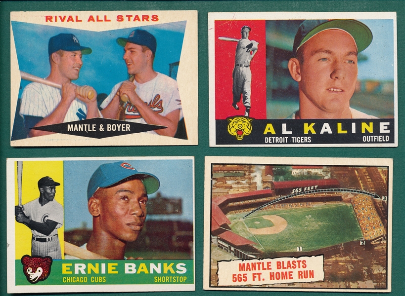 1960/61 Topps Lot of (4) W/ Mantle