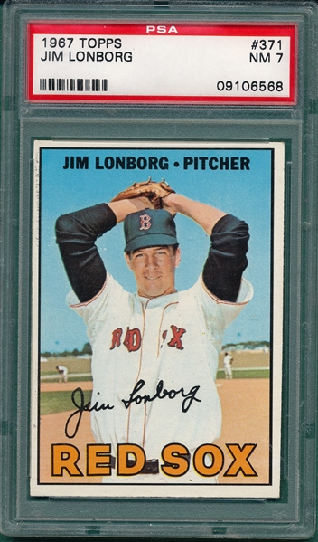 1967 Topps #371 Jim Lonborg PSA 7