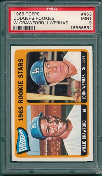1965 Topps #453 Dodgers Rookies W/ Crawford, PSA 9 *MINT* 