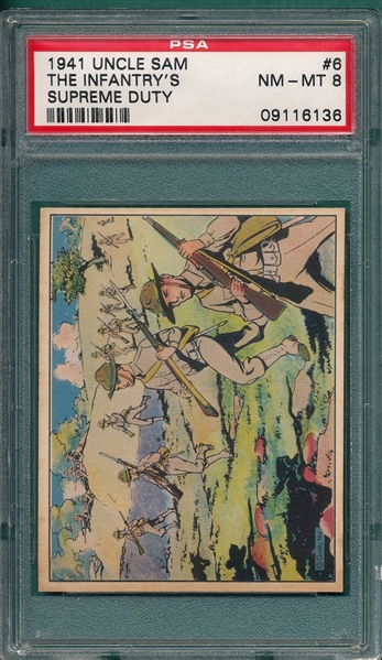 1941 Uncle Sam #06 The Infantry's Supreme Duty, Gum, Inc., PSA 8