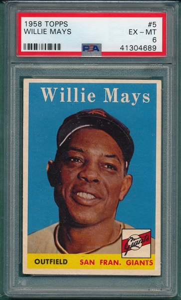 1958 Topps #5 Willie Mays PSA 6