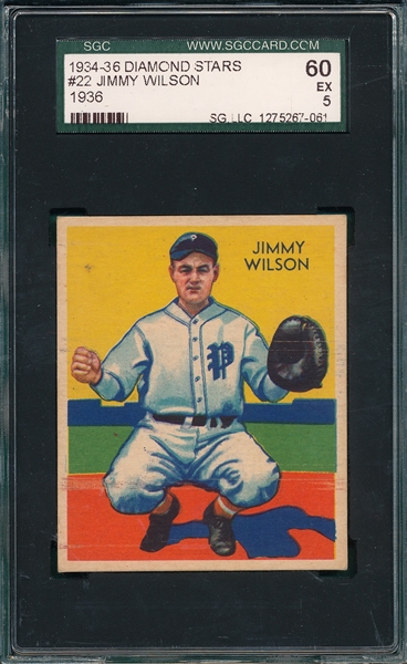1934-36 Diamond Stars #22 Jimmy Wilson SGC 60