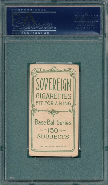 1909-1911 T206 Bates Sovereign Cigarettes PSA 1.5