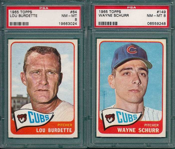 1965 Topps Lot of (5) W/ #584 Bright PSA 8 