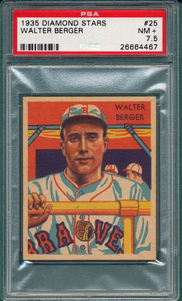 1934-36 Diamond Stars #25 Walter Berger PSA 7.5