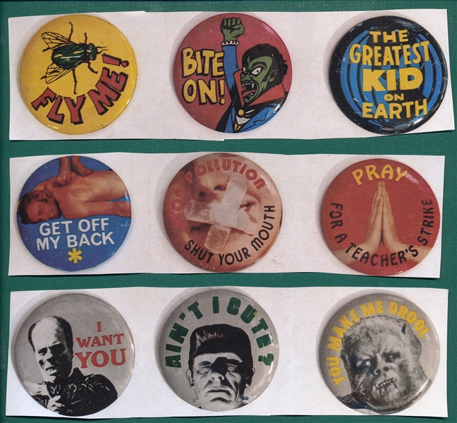1974 Topps Batty Buttons Lot of (9) 