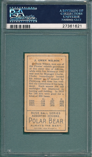 1911 T205 Wilson Polar Bear PSA 4