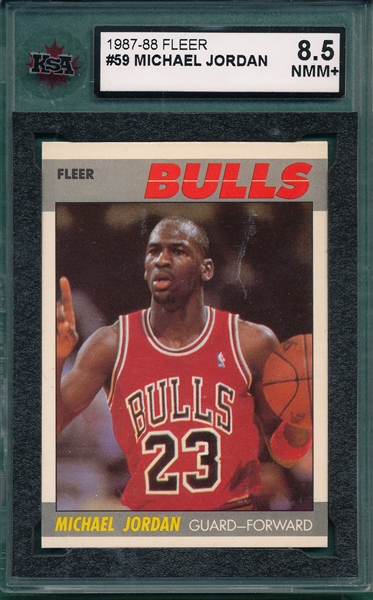 1987 Fleer BSKT #59 Michael Jordan, KSA 8.5