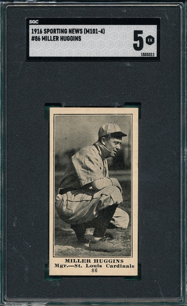 1916 M101-4 #86 Miller Huggins Sporting News SGC 5