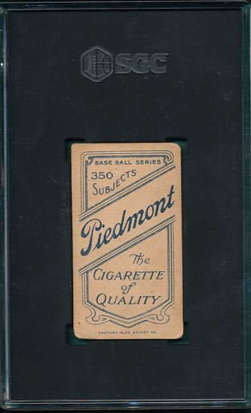 1909-1911 T206 Bender, Pitching, No Trees, Piedmont Cigarettes, SGC 1.5
