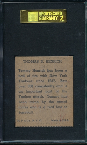 1943 R302-1 Tom Heinrich, M. P. & Co., SGC 92