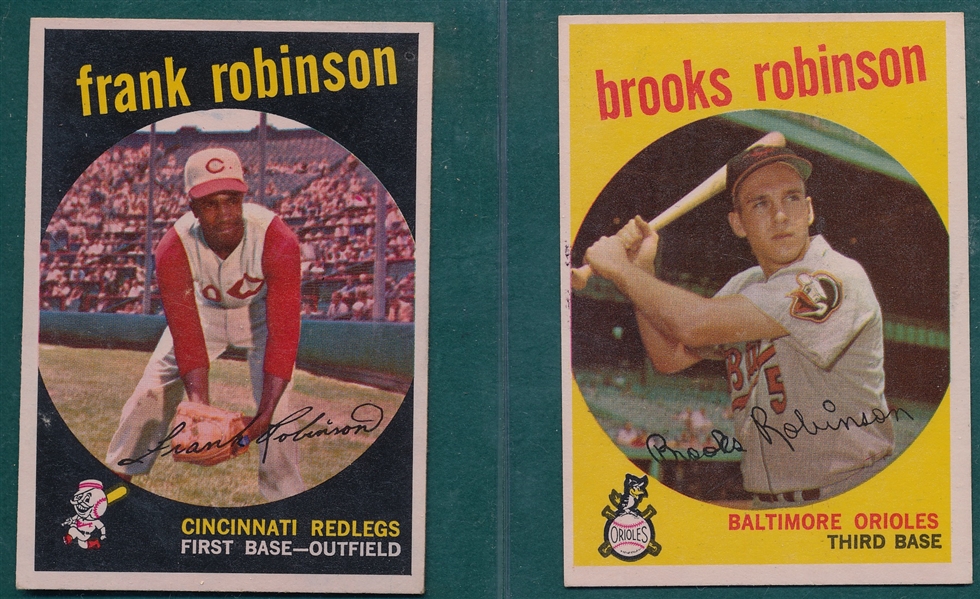 1959 Topps #435 Frank & #439 Brooks Robinson, Lot of (2)