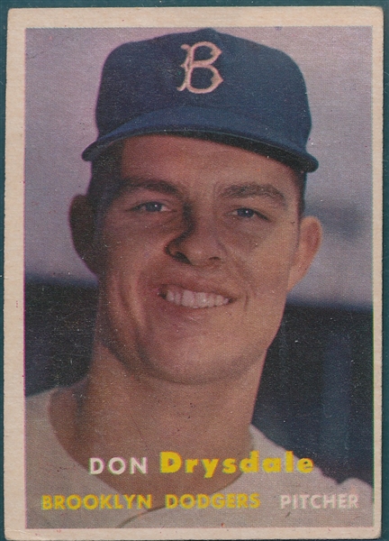 1957 Topps #18 Don Drysdale, Rookie 