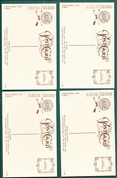 1980 Perez-Steele Hall Of Fame Art Postcards Complete, 15 Series, 3038/10,000