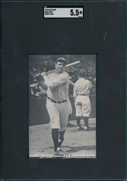 1933 Blue Bird, Babe Ruth, Front View, SGC 5.5