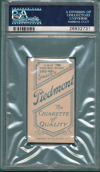 1909-1911 T206 Doolan, Batting, Piedmont Cigarettes PSA 1 *Factory 42*