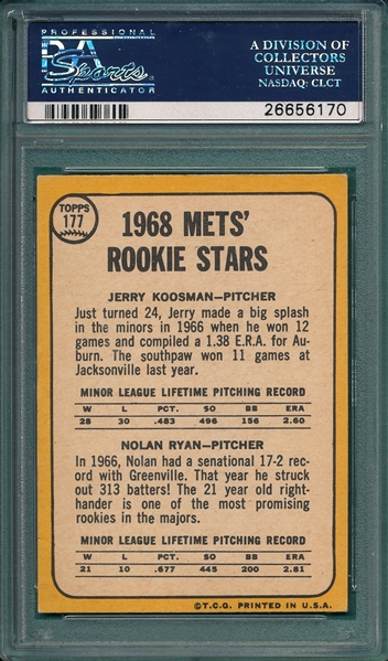 1968 Topps #177 Nolan Ryan PSA 4 *Rookie*