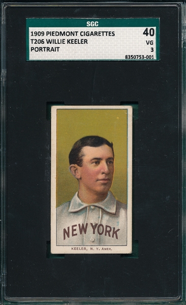1909-1911 T206 Keeler, Portrait, Piedmont Cigarettes SGC 40