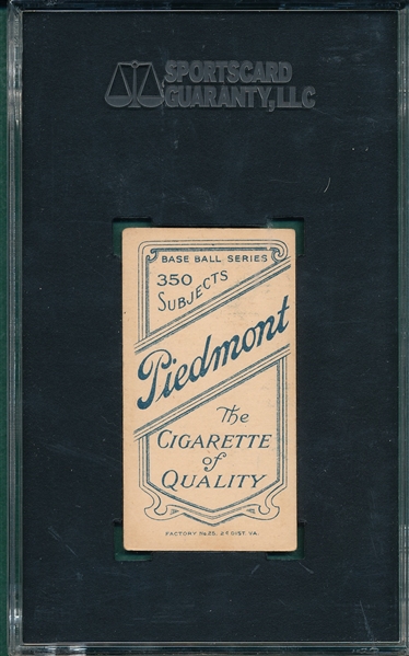 1909-1911 T206 Evers, Portrait, Piedmont Cigarettes SGC 60