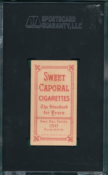 1909-1911 T206 Walsh, Portrait, Sweet Caporal Cigarettes SGC 4.5