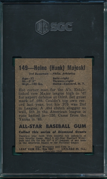1948 Leaf #149 Henry Majeski SGC 2.5 *SP*