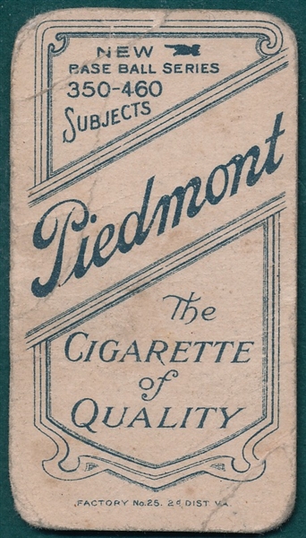 1909-1911 T206 Duffy Piedmont Cigarettes