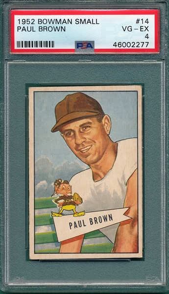 1952 Bowman Football Small #14 Paul Brown PSA 4 *Rookie*