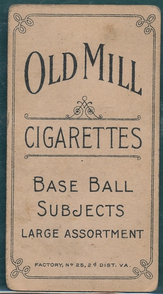 1909-1911 T206 Taylor Old Mill Cigarettes