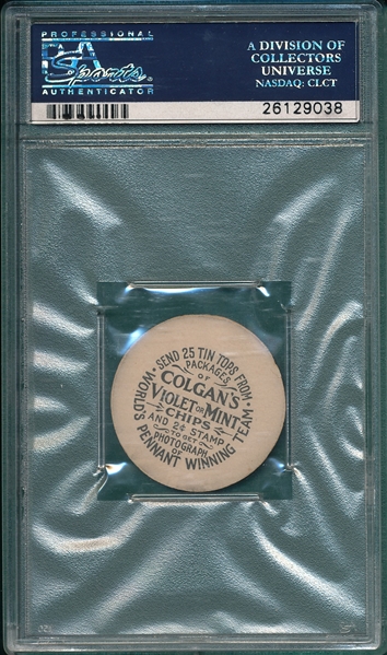 1912 E270 Colgan's Chips Bobby Wallace, Tin Tops, PSA 4