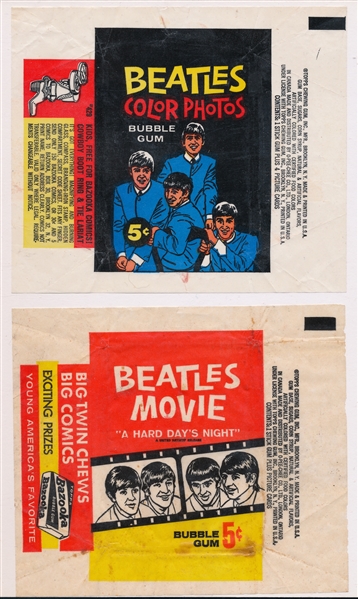 1930s-60s Lot of (9) Non Sports Wrappers W/ Bowman Wild Man & Topps Beatles