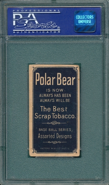 1909-1911 T206 Leifeld, Batting, Polar Bear, PSA 3